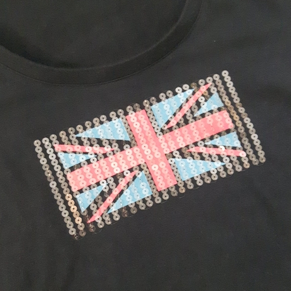 Size m Reebok Sequin British flag t-shirt size - Picture 9 of 13